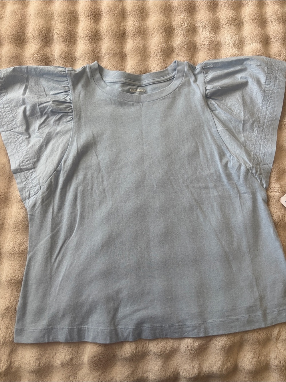 Old Navy Light Blue Ruffled Sleeve Tee